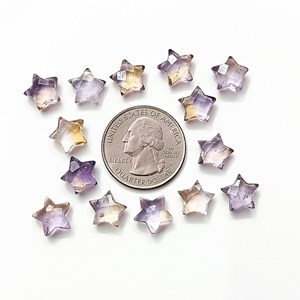 Ametrine Faceted Star Shape Natural Ametrine Gemstone <b>Beads</b> Loose Hand Carved <b>Beads</b> 10MM Star <b>Beads</b> Jewelry Making Factory Price - Product Image 3