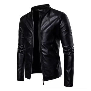 Chaqueta de Motocicleta de Cuero Sintético y Cuero Genuino Negra para Hombre y Mujer, Chaqueta de Cuero Elegante para Hombre - Product Image 5