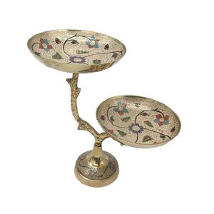 Soporte de postre de pastel de latón de tres niveles Diseño de tendencia Soporte de servicio de frutas de pastel de forma redonda al precio más barato - Product Image 5