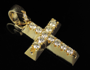 Pendentif croix en diamant Moissanite VVS glacé en argent 925 collier à breloques Jésus Hip Hop pour cadeau d'anniversaire - Product Image 1