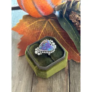 Bague en argent sterling avec turquoise Mohave faite à la main dans le sud-ouest, taille 7.25 - Product Image 4