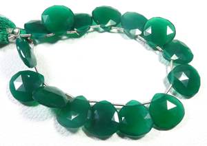 ลูกปัดหินออนิกซ์สีเขียวธรรมชาติทรงหัวใจเจียระไน ขนาด 7.5 นิ้ว พร้อมลูกปัดออนิกซ์ขนาด 17 มม. จำนวน 15 เม็ด สำหรับทำเครื่องประดับ - Product Image 6