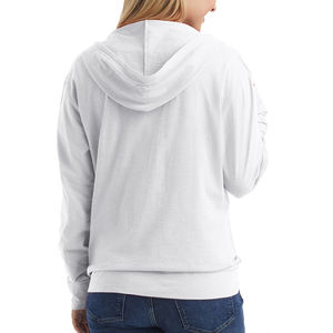 Sweat à capuche zippé en tricot imprimé pour femme, respirant, sur mesure, streetwear, 100% coton, haute qualité, abordable - Product Image 2