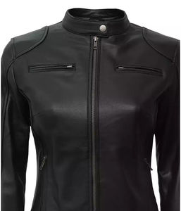 Venta al por mayor OEM personalizado chaquetas de cuero de alta calidad de cuero de vaca Moto Biker chaquetas de abrigo para hombres y mujeres - Product Image 4