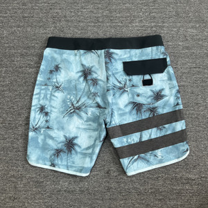Short de bain pour homme à imprimé géométrique, séchage rapide, taille à cordon de serrage, décontracté, avec bande latérale - Product Image 4