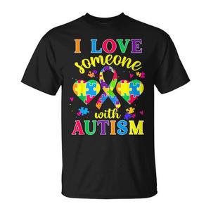 T-shirt per la Consapevolezza sull'Autismo "Amo qualcuno con Autismo" - Articolo Promozionale Personalizzato - Product Image 1
