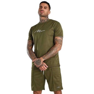 2023 Custom Streetwear Cotton <b>Jogging</b> Sportswear Gym Tracksuit and <b>Short</b> 2 Piece <b>Shorts</b> Track Suit <b>Men</b> T Shirt Set - Product Image 3