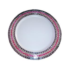 Plaque de chargeur nickelée pour jardin serveur de nourriture de table plat Salver Structure circulaire doux producteur dîner Restaurant - Product Image 4