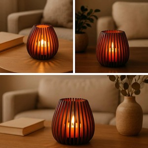 Bougeoir en bois à six colonnes, idéal pour la décoration intérieure, centre de table et éclairage festif, fabriqué à la main en Inde - Product Image 6