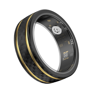 Bague connectée W8, batterie 20 mAh, fréquence cardiaque, oxygène sanguin, contrôle par application, charge magnétique, design en fibre de carbone - Product Image 1