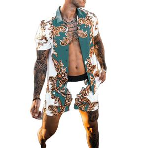 ชุดกีฬาลำลองสำหรับผู้ชายชุดเสื้อยืดและกางเกงขาสั้นสำหรับฤดูร้อน - Product Image 6