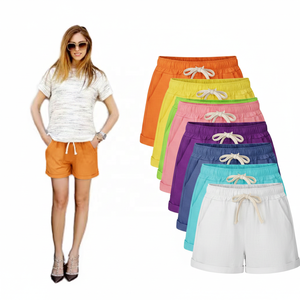 Shorts en coton pour femmes grande taille, coupe classique, style moto et motard, motif léopard, taille haute, fermeture à cordon - Product Image 3