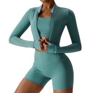 Conjunto de Ropa Deportiva de 5 Piezas de Alta Calidad Personalizado para Mujer, Leggings de Cintura Alta, Pantalones Cortos Deportivos, Sujetador Deportivo para Yoga y Entrenamiento en el Gimnasio - Product Image 5