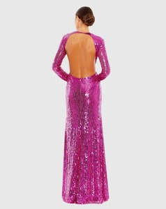 Elegant Chiffon Beaded Sequin Embroidered A-Line Evening Gown Beautiful Handwork Neck Sleeves Long Floor Formal Party Prom Dress - Product Image 5