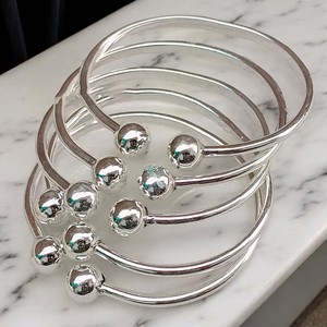 Handmade 925 Sterling <b>Silver</b> <b>Bangle</b> Statement Stylish Jewelry Hammered Stacking <b>Bracelet</b> for Women - Product Image 1