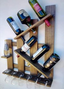 Casier à vin mural en bois, nouveau Design, bambou, Acacia, casier à vin décoratif mural, vente en gros - Product Image 4