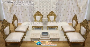 เก้าอี้ที่นั่งต่ำสำหรับงานแต่งงานเก้าอี้ทำจากไม้แมนเด็ปหรูหราเก้าอี้แต่งงานทำจากไม้แมนแท็ปสำหรับงานแต่งมีสไตล์ - Product Image 6