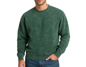 Vintage elegante ácido lavado equipo sudadera Premium 100% algodón Streetwear moda gota hombro manga larga ajuste Regular - Product Image 1