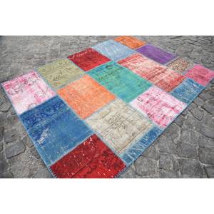 Modern Classic Beige Wool Polyester Patchwork <b>Rug</b> 5 X 6.3 ft Large Area Rectangle for Home Living Room <b>Bedroom</b> Hallway Use Latex - Product Image 2