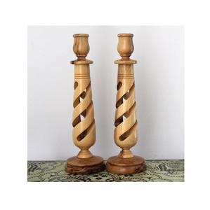 Support de bougie en bois massif finition naturelle, écologique, pour la décoration de Noël, éclairage de bougies, maisons, hôtels, restaurants, luxe - Product Image 3