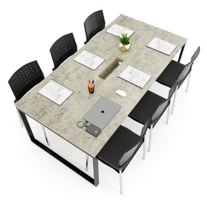 Mesa de Conferencia Rectangular de Madera Contrachapada de Diseño Contemporáneo 200x100cm Sistema HBRT058 Muebles de Oficina Sólidos para Sala de Conferencias - Product Image 1