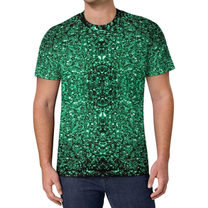 T-shirt pour hommes avec logo personnalisé avec impression de paillettes de haute qualité 100% coton T-shirt pour hommes de bonne qualité avec impression de paillettes - Product Image 1