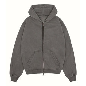 100% Cotton Zipper Hoodie <b>for</b> <b>Men's</b> Solid Pattern Custom Printing Thermal Fleece Street Style Essential Hoodie <b>For</b> <b>Men's</b> Wear. - Product Image 1