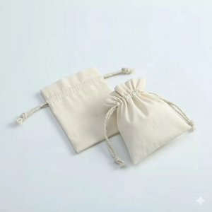 Bolsas de Cordón Personalizadas de Lona de Algodón, Bolsa de Embalaje Ecológica, Fabricante OEM con Logotipo Impreso para Regalos de Boda y Joyería - Product Image 1