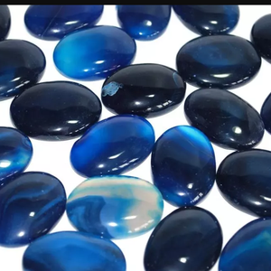 Piedra plana Palma azul ónix ágata Palma plana cristal piedra preciosa Piedra Natural plana forma ovalada bolsillo piedra protección mayorista - Product Image 5