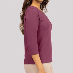 Camiseta Casual de Verano para Mujer, Premium, Delgada, Transpirable, de Punto, con Logotipo, Personalizada, Holgada, 100% Algodón, de Alta Calidad - Product Image 6