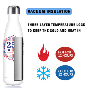 Bottiglia d'Acqua Sottovuoto da 17oz per il 250° Anniversario della Giornata dell'Indipendenza USA, Bottiglia in Metallo a Prova di Perdite, Vendita all'Ingrosso - Product Image 4