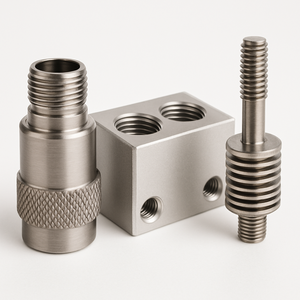 Präzisionsfertigung Titan Maßgefertigte CNC-Flüssigkeitskühlungsarmaturen Kühlkörper-Befestigungselemente CNC-gefräst - Product Image 1