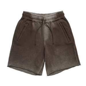 Shorts pour hommes effet délavé, nouvelle collection, vente flash |   Tissu respirant 100% coton |   Vêtements de rue décontractés d'été à taille élastique - Product Image 1