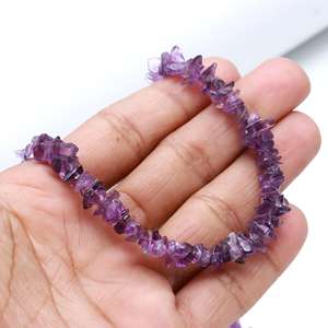 New Trending African Amethyst Rough Uncut Chips 4-6mm <b>Beads</b> Necklace Gemstone African Amethyst Beaded Sterling <b>Silver</b> Necklace - Product Image 3