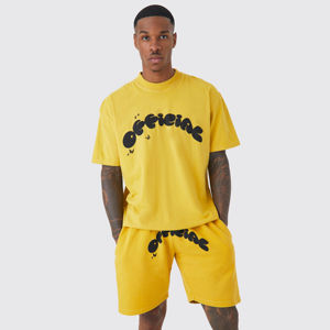 Camiseta de algodón pesado 100% con serigrafía personalizada, camisetas de hombre con serigrafía de tamaño y colores personalizados - Product Image 5