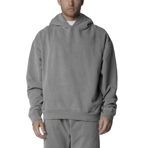 Sweat-shirt unisexe à poches latérales cachées, sans cordon, coupe ample, lavage à l'acide, tissu en molleton français lourd, sweat-shirt surdimensionné de luxe - Product Image 1