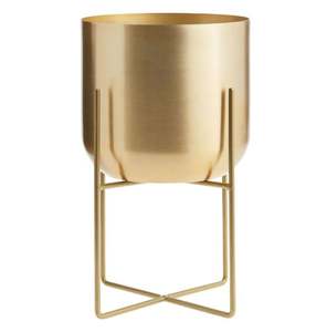 Iron Round <b>Planter</b> with Foldable Stand Gold for Gardening <b>Flower</b> <b>Pots</b> <b>Planters</b> Modern Garden Indoor Outdoor Home Decorative - Product Image 1