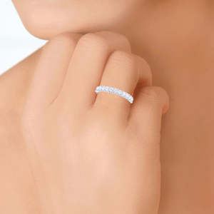 Anillos de Plata de Ley 925 de Primera Calidad para Mujer, Chapados en Rodio con Diamantes y Engaste de Bisel para Boda - Product Image 4