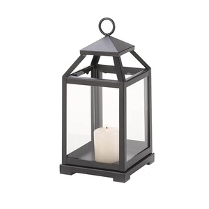 Lanterne en métal en fer noir faite à la main bougeoir élégant bocaux à bougie meilleure vente décor à la maison pour les accessoires d'éclairage de Noël - Product Image 1