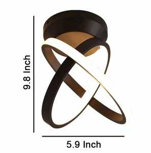 โคมไฟเพดาน LED สีดำด้านร่วมสมัย |   โคมไฟเพดาน LED แบบติดตั้งบนพื้นผิว แผงโลหะประหยัดพลังงาน สีดำ - Product Image 3