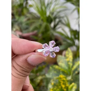 Lavender Amethyst Floral Statement <b>Ring</b> 925 Sterling Silver Handmade Gemstone <b>Ring</b> Wholesale Jewelry Supplier - Product Image 2
