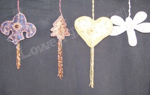 Beautiful Handmade Zari Embroidery Heart in Custom Christmas Hanging <b>Ornament</b> Shape Trusted Supplier Manufacturer's Zari <b>Flower</b> - Product Image 3