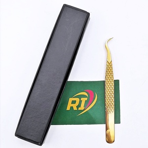 Pinzas para Pestañas de Acero Inoxidable con Diseño Delgado, Aislamiento Largo, Antiestáticas, con Agarre de Diamante Dorado Plasma, Logotipo Personalizado, Profesional y Ecológico - Product Image 4