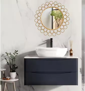 กระจกกรอบเหล็กตกแต่งผนังทรงกลมที่ทันสมัยสำหรับห้องนั่งเล่นกระจกตกแต่งบ้านแบบหรูหรา - Product Image 4