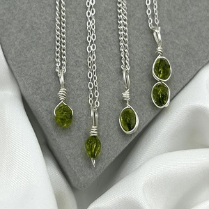 <b>Handmade</b> 925 Sterling <b>Silver</b> Fine Pendant <b>Necklace</b> Link for August Birthstone Healing Crystal Natural Gemstone Everyday Gift Her - Product Image 1