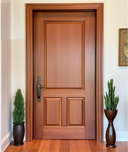 Nouvelle conception moderne minimaliste, porte intérieure en MDF résistante à l'humidité pour villa, avec surface finie en PVC polymère imitation bois - Product Image 2