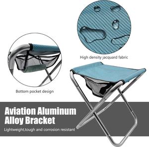 كرسي عالي الجودة مقعد محمول للصيد والتنزهات كرسي خفيف الوزن مصنوع من الألومنيوم للتخييم الخارجي مع حقيبة شبكية للتخزين - Product Image 5