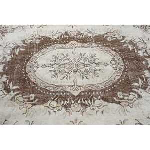 Vintage Turkish Large Rug 5.1x8.9 ft, <b>Brown</b> Camouflage Rug <b>Wool</b> - Product Image 5