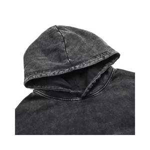 เสื้อฮู้ดผ้าฝ้ายสีดำสำหรับผู้ชายและผู้หญิงเสื้อมีฮู้ดผ้าคอตตอนโอเวอร์ไซส์ลายโลโก้ขนแกะสีล้วนสำหรับฤดูหนาว - Product Image 2