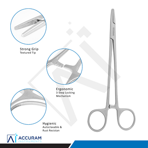 Porte-aiguille Mayo Hegar 18,5 cm en acier inoxydable, autoclavable, instrument chirurgical CE - Product Image 6